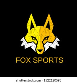 fox logo geometric gold color for media sports