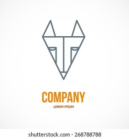 Fox Logo - Geometric Sign - Vector Logo Sign Template. Fox animal logo. Design element.