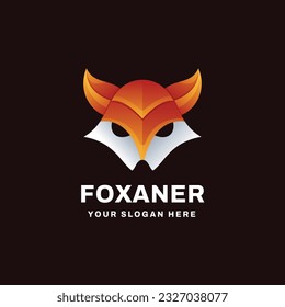 Fox Logo Gradient Vector Icon Illustration