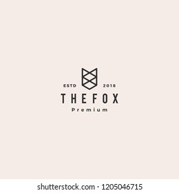 fox logo hipster vintage retro vector icon illustration