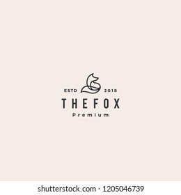 fox logo hipster vintage retro vector icon illustration