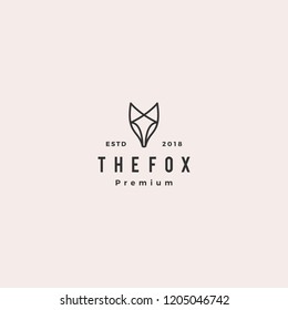 Fox Logo Hipster Vintage Retro Vector Icon Illustration