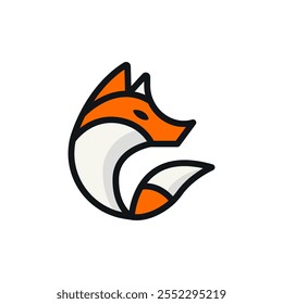 Icono del logo de Fox. Diseño colorido del logotipo del zorro. Icono de Vector de zorros salvajes. Vector de zorro animal. Elegante logo naranja para la empresa de zorros. Logotipo del zorro tricolor.