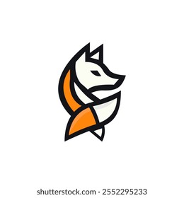 Icono del logo de Fox. Diseño colorido del logotipo del zorro. Icono de Vector de zorros salvajes. Vector de zorro animal. Elegante logo naranja para la empresa de zorros. Logotipo del zorro tricolor.