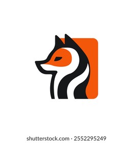 Icono del logo de Fox. Diseño colorido del logotipo del zorro. Icono de Vector de zorros salvajes. Vector de zorro animal. Elegante logo naranja para la empresa de zorros. Logotipo del zorro tricolor.