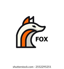 Icono del logo de Fox. Diseño colorido del logotipo del zorro. Icono de Vector de zorros salvajes. Vector de zorro animal. Elegante logo naranja para la empresa de zorros. Logotipo del zorro tricolor.