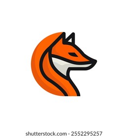 Icono del logo de Fox. Diseño colorido del logotipo del zorro. Icono de Vector de zorros salvajes. Vector de zorro animal. Elegante logo naranja para la empresa de zorros. Logotipo del zorro tricolor.