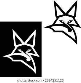 fox logo and icon concepts black and white