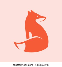 Fox logo. Icon design. Template elements