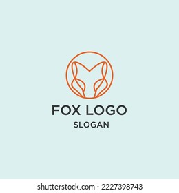 Fox logo icon design template 