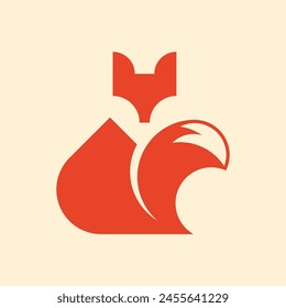 Fox logo. Icon design. Template elements