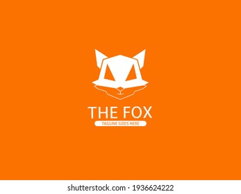 Fox logo icon mascot orange for Brand, company, background and wallpaper. 