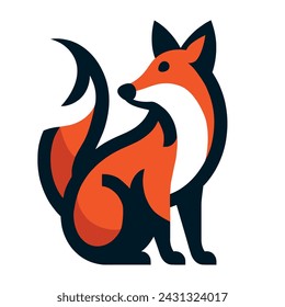 Fox logo or icon. on white background, vector illustration.