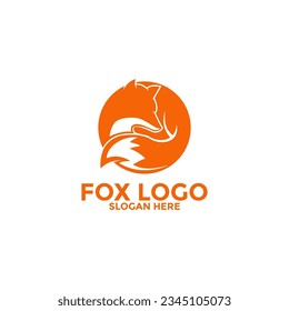 Fox logo icon vector, Circle fox logo illustration design