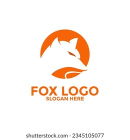 Fox logo icon vector, Circle fox logo illustration design