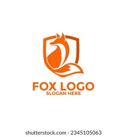 Fox logo icon vector, Shield fox logo illustration design