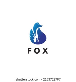 fox logo illustration abstract design vector animal
