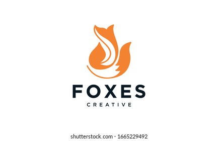 fox logo illustration, animal silhouette vector illustration