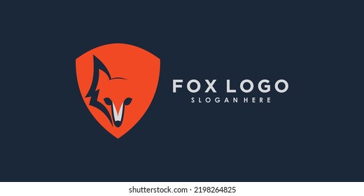 fox logo illustration design with creative concept premium vector