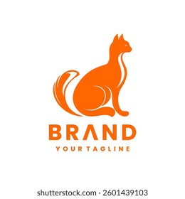 Fox logo illustration design. Minimalist orange fox logo. Fox logo design template vector