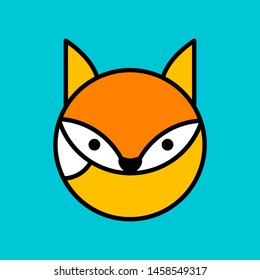 Fox logo image. Concept design. Wild Animals. Template.