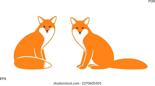 Fox logo. Isolated fox on white background