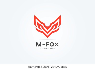 Fox logo. letter M with fox combination design logo isnpiration. vector illustration