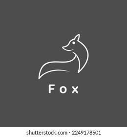 Fox Logo Line Design Illustration