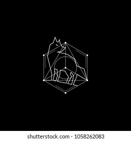 Fox Logo Line Geometry Shape