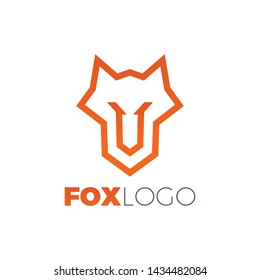 Fox Logo Made with Line Style In Minimalist and Modern