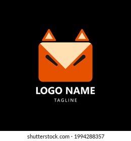 fox logo mail concept illustration vector graphic