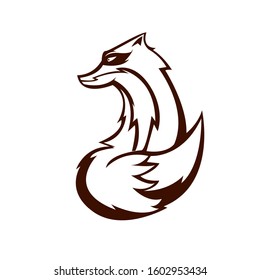 Fox logo mascot sketch version. logo for e-sport. emblem of troops. symbol image for the flag. a symbol for the community.