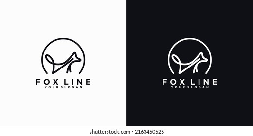 fox logo with minimalist line art,logo reference for business