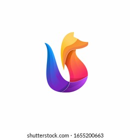 Fox logo with modern concept. Vector icon fox design