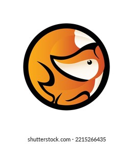 Fox logo on circle shape.