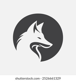 Logotipo Fox na letra O modelo de vetor