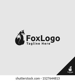 Fox Logo with silhouette style and appearance from behind concept