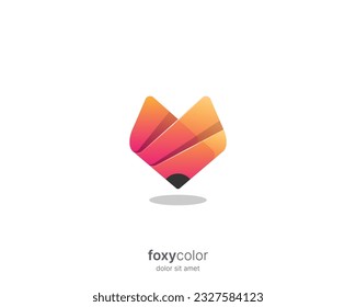 Fox logo. Simple colorful fox logo icon