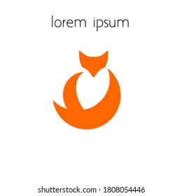 fox logo, simple logo concept for design purposes.
