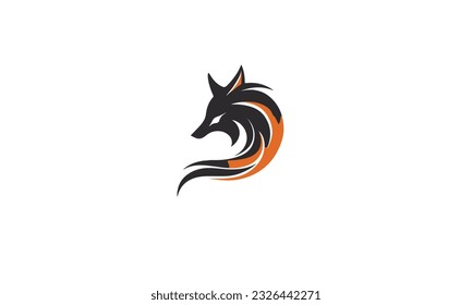 fox logo simple flat icon on white background