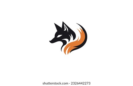 fox logo simple flat icon on white background