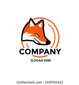 Fox logo simple minimalist design, vector modern animal logo