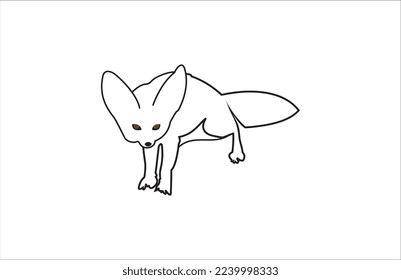 Fox logo simple minimalist design, vector modern animal logo