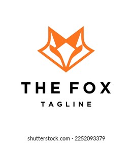 Fox logo simple minimalist design, vector modern animal logo