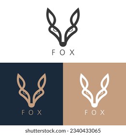 Fox logo simple minimalist design, vector modern animal logo. Fox logo Template