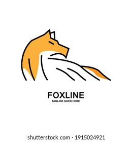 fox logo .simple and unique design with elegant digital line art. for brand logos and graphic design. modern templates.