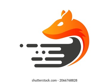 Logo de Fox. Logotipo de velocidad. Icono animal. Señal de la vía Fox. Banner web. Ilustración de diseño de vectores. 