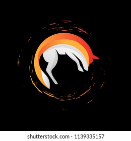fox logo with splatter vector illustration download eps 10 file