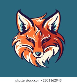 Fox logo. Fox sports team mascot. Sports fox logo illustration.