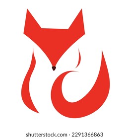 fox logo symbol fox icon orange tone
